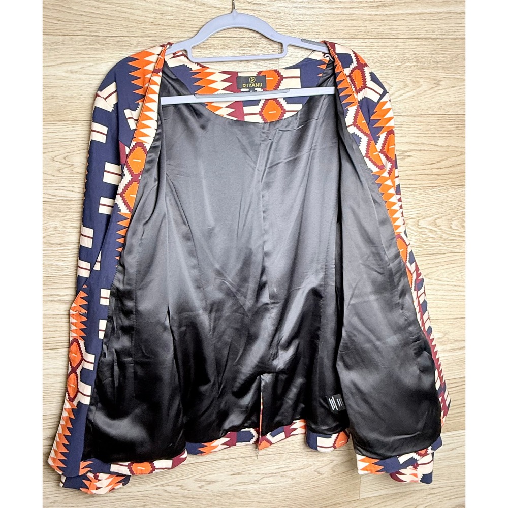 D'IYANU African Print Blazer XL Ankara Tribal Statement Jacket - Picture 4 of 7